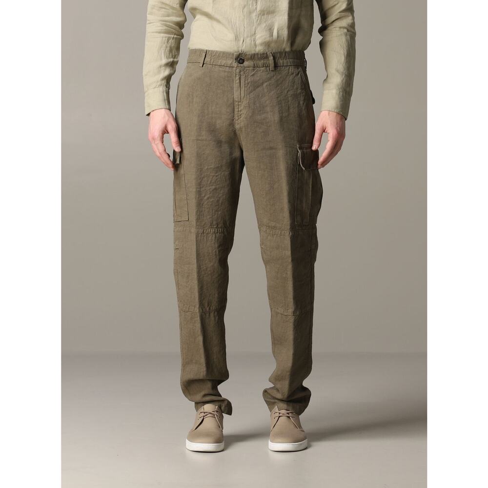 Eleventy Platinum Men's Gray 100% Linen Cargo Military Trouser Pants Size 33 NWT